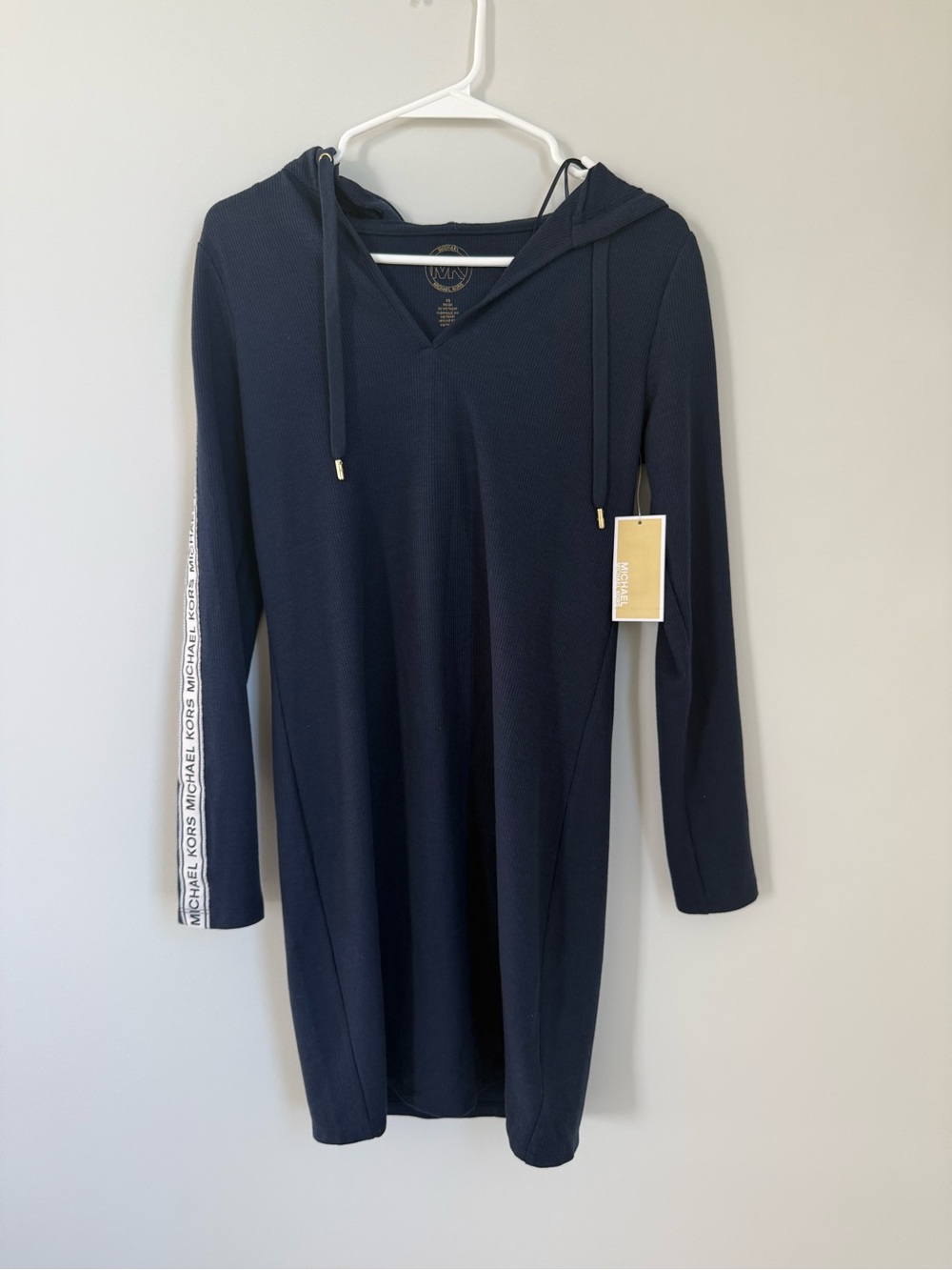 ✨NWT✨ Michael Kors Navy Hooded Knit Dress